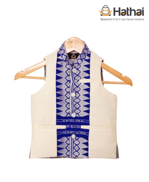 Buy Adhisa Women Blue, White Printed Pure Cotton Ethnic Jacket With Kurta  And Palazzo Set (S) Online at Best Prices in India - JioMart.